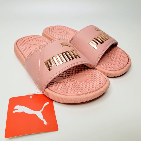 puma rose gold slides